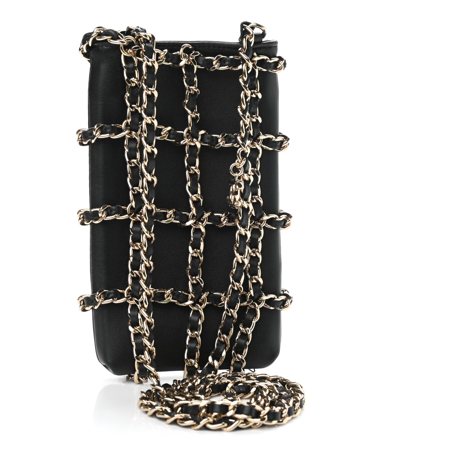 Chanel Lambskin Tech Me Out Clutch With Chain Black 3 of 13