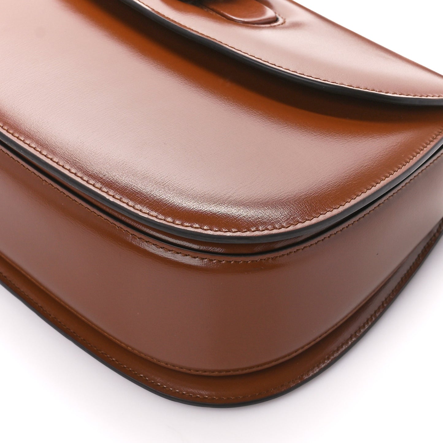 Boarded Dyana Lux Calfskin Web Medium Bamboo 1947 Top Handle Bag Brown
