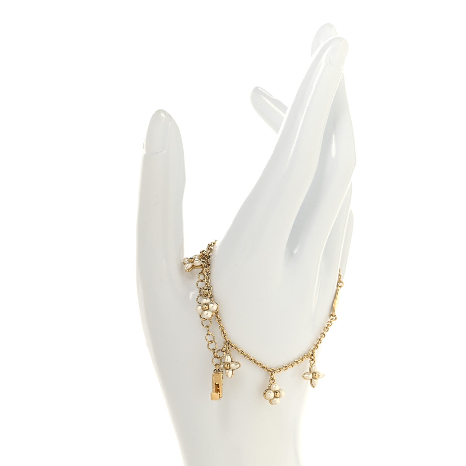 Louis Vuitton Pearl LV Floragram Bracelet Gold 2 of 5