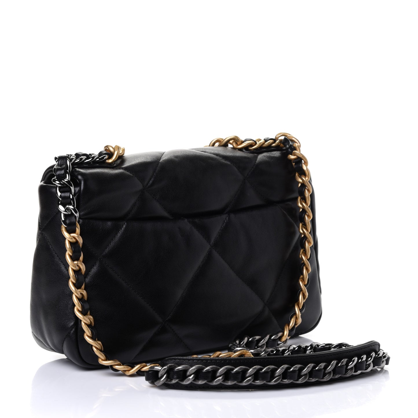 Lambskin Quilted Medium Chanel 19 Flap Black