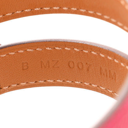Hermes Epsom Kelly Double Tour Bracelet T4 Rose Extreme 5 of 6