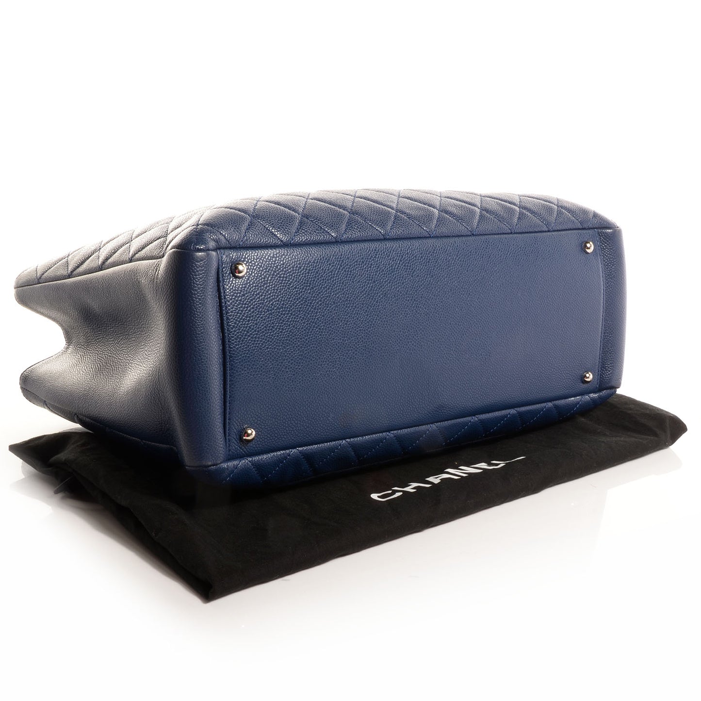 Caviar XL Grand Shopping Tote GST Navy Blue
