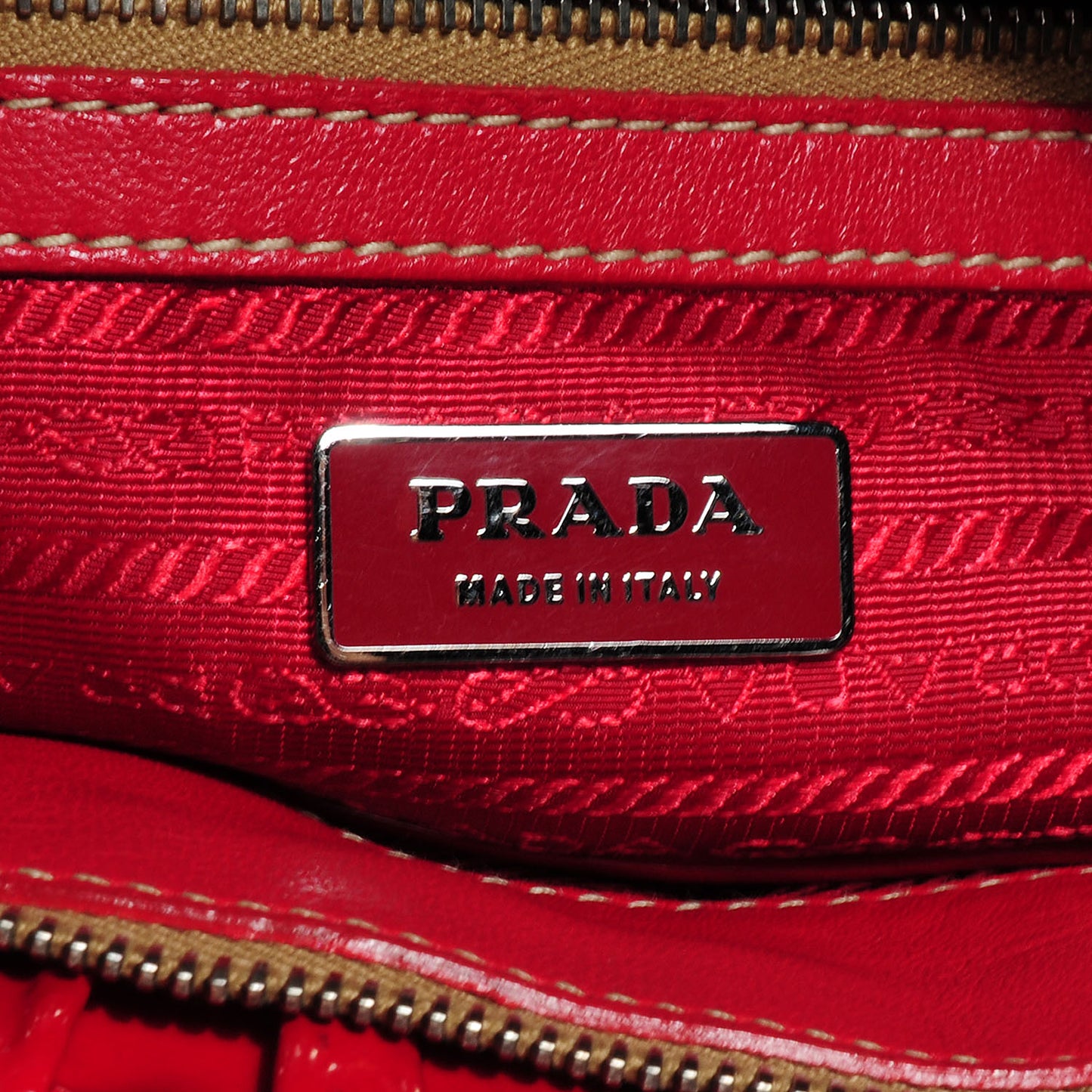 Vernice Gaufre Shopping Satchel Rosso