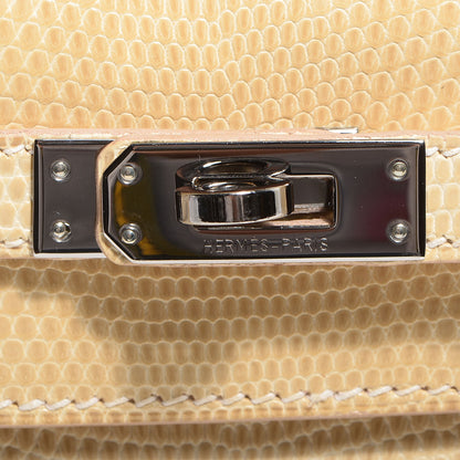 Hermes Lizard Kelly Pochette Clutch Beige 11 of 15