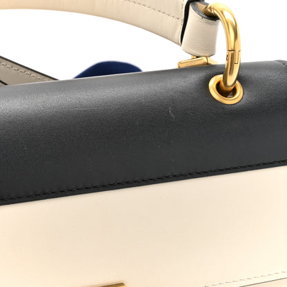 Gucci Calfskin Sylvie Web Small Queen Margaret Top Handle Bag Black White 12 of 14