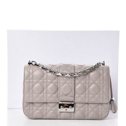 Christian Dior Lambskin Cannage Medium Miss Dior Flap Grey 9 of 10