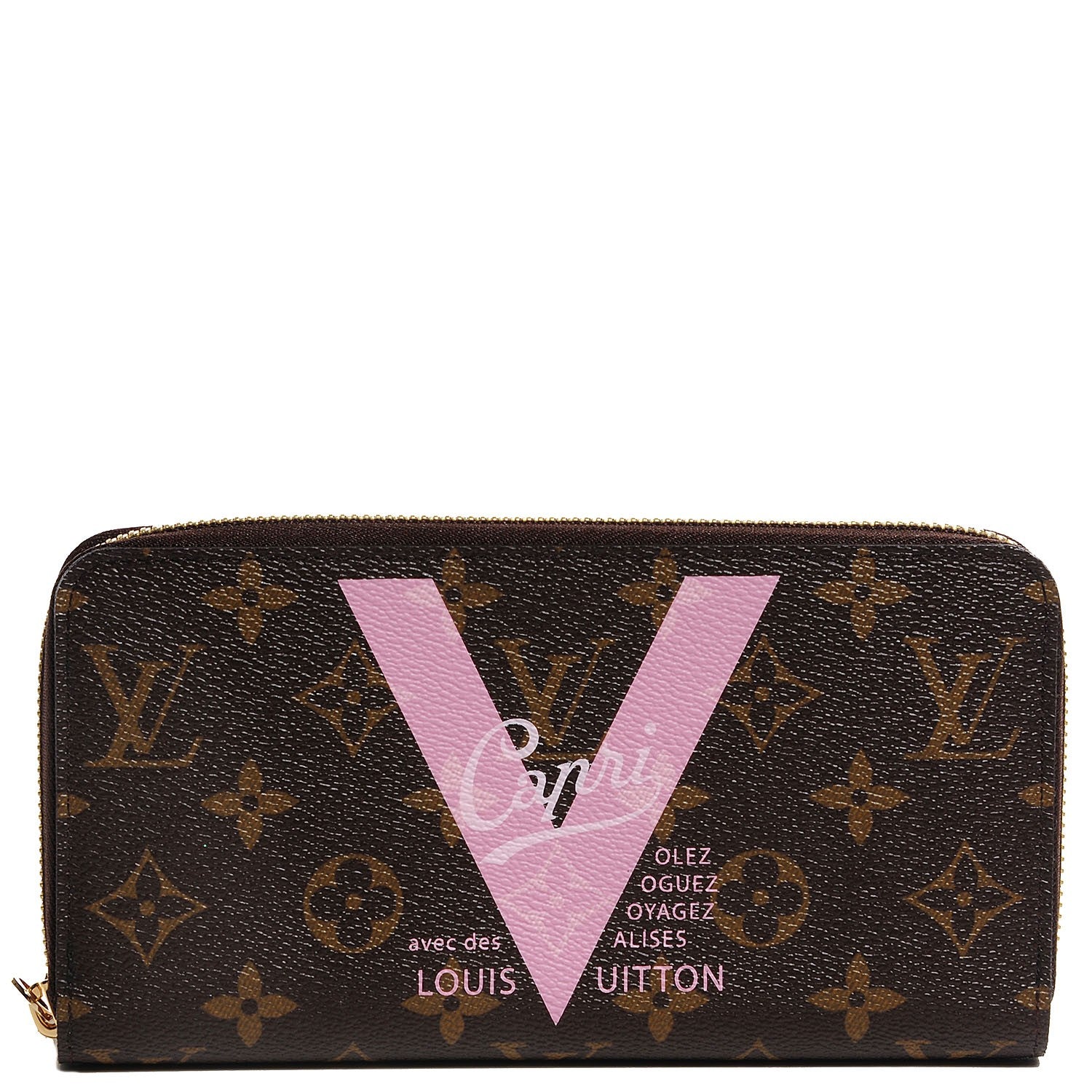 Louis Vuitton Monogram Capri V Zippy Wallet Rose Ballerine 1 of 8