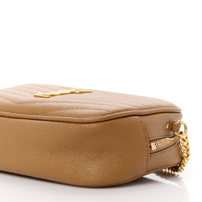 Saint Laurent Grain De Poudre Matelasse Monogram Mini Lou Camera Bag Dark Natural 10 of 11