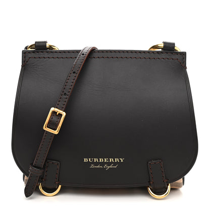 Burberry Haymarket Check Large Bridle Saddle Bag Dark Clove Brown 1 of 11