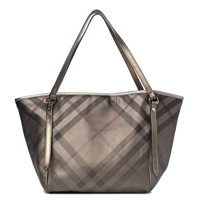 Burberry Metallic Nova Check Small Canterbury Tote Gold 1 of 15