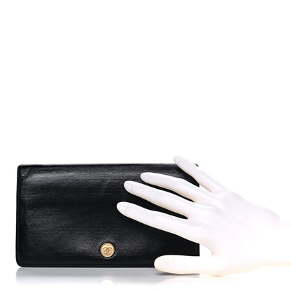 Chanel Grained Calfskin CC Button Yen Wallet Black 2 of 11