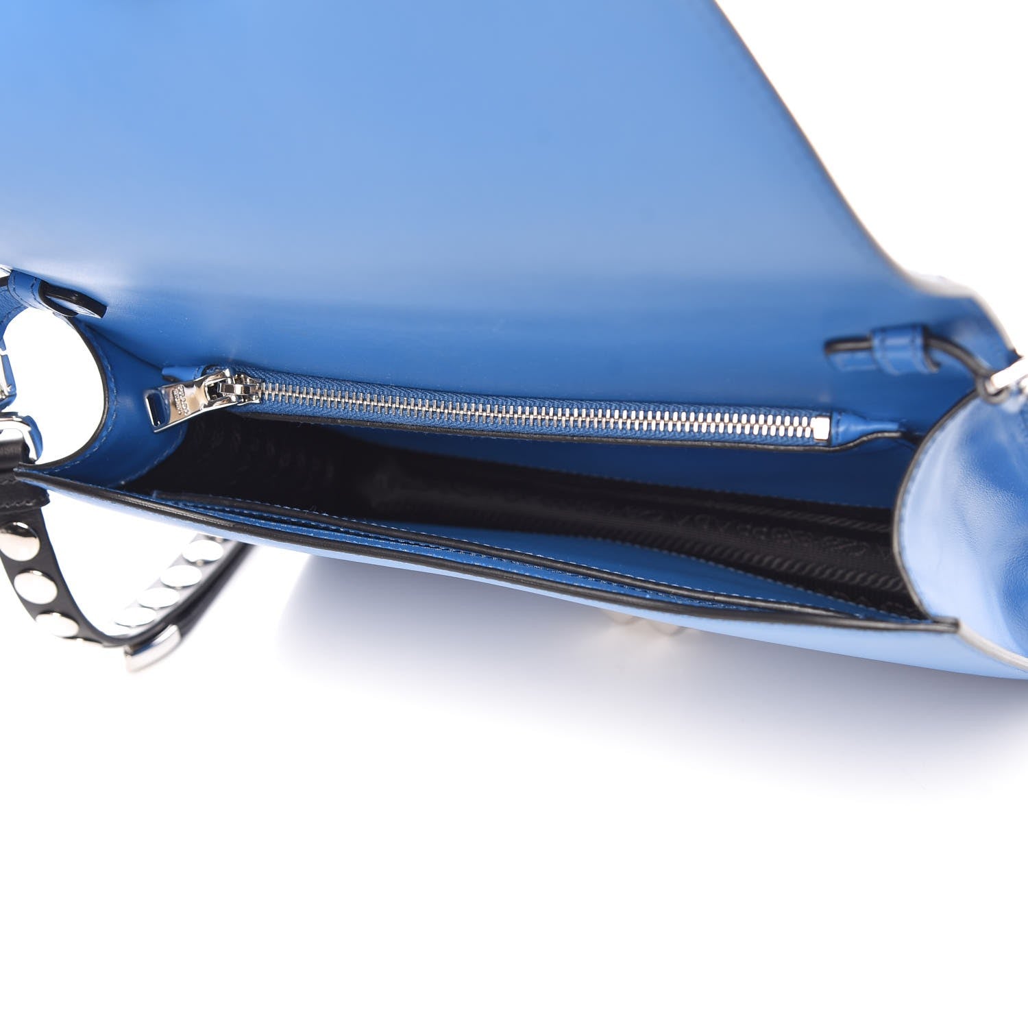 Prada Saffiano City Calfskin Studded Large Elektra Shoulder Bag Blue 5 of 9