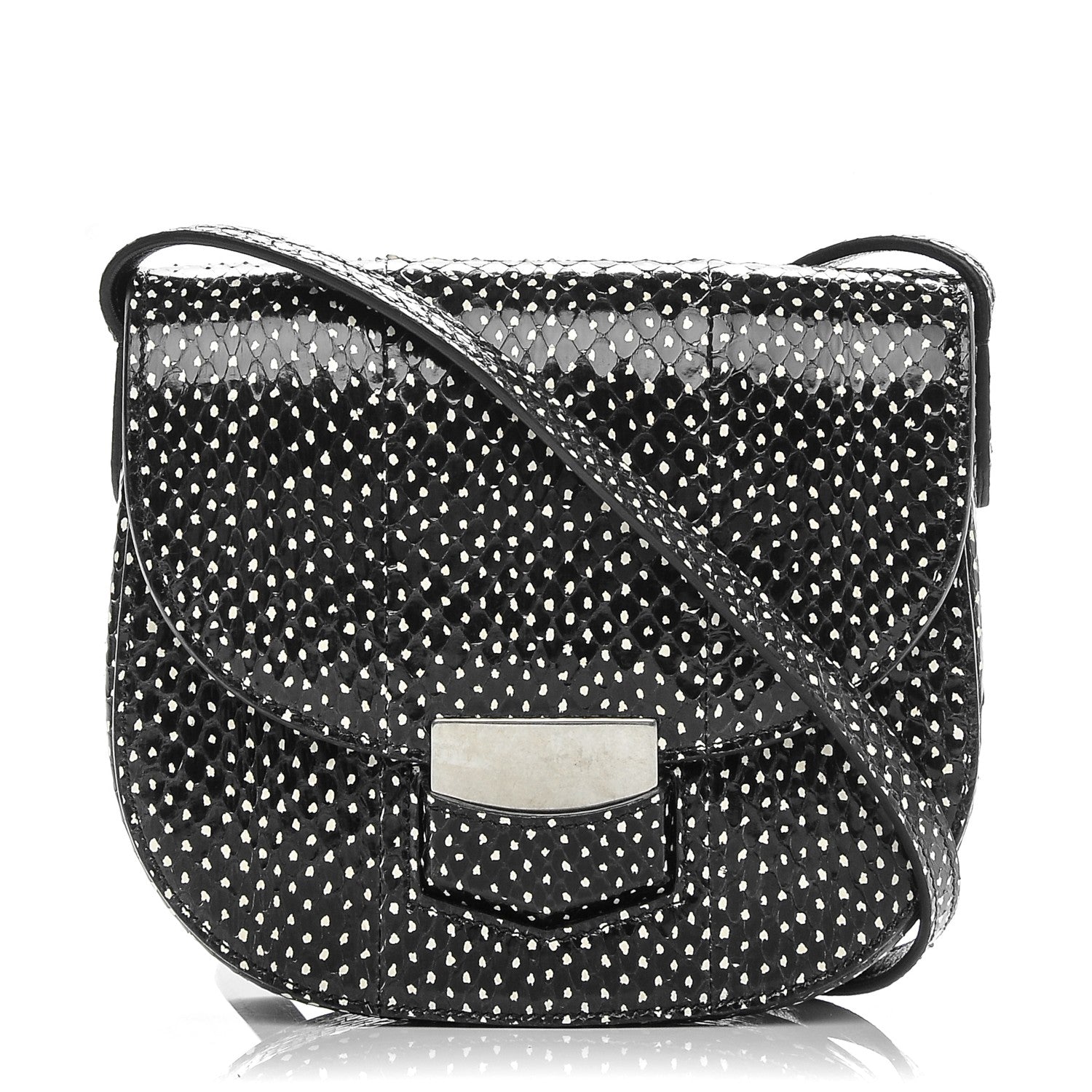 Celine Polka Dot Watersnake Small Trotteur Black White 1 of 7