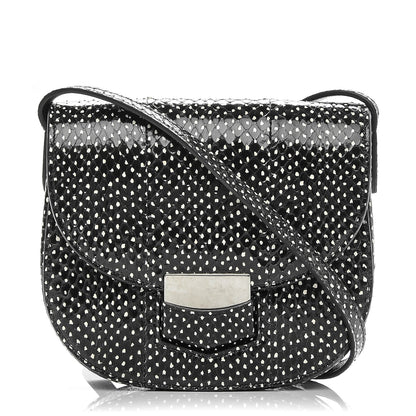 Celine Polka Dot Watersnake Small Trotteur Black White 1 of 7