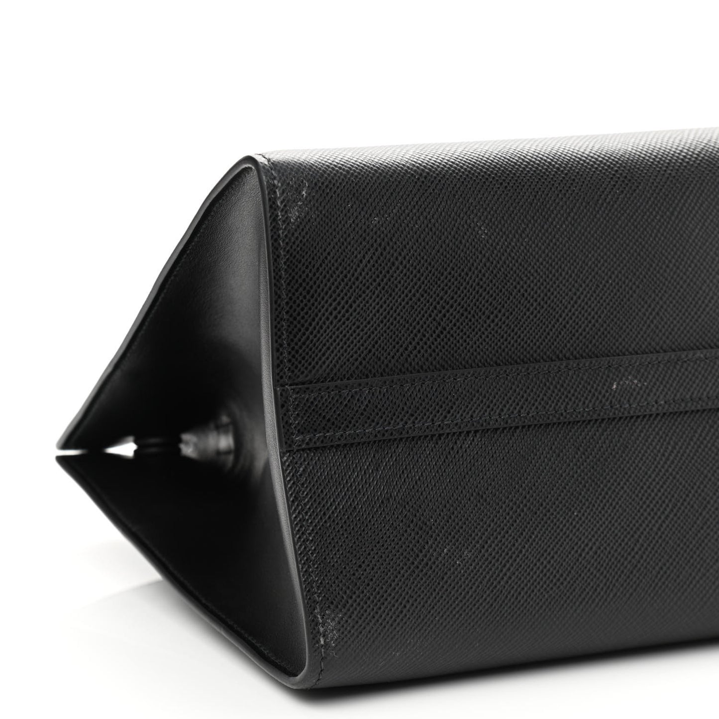 Saffiano Cuir Calfskin Medium Monochrome Top Handle Tote Black