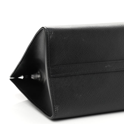 Prada Saffiano Cuir Calfskin Medium Monochrome Top Handle Tote Black 8 of 11