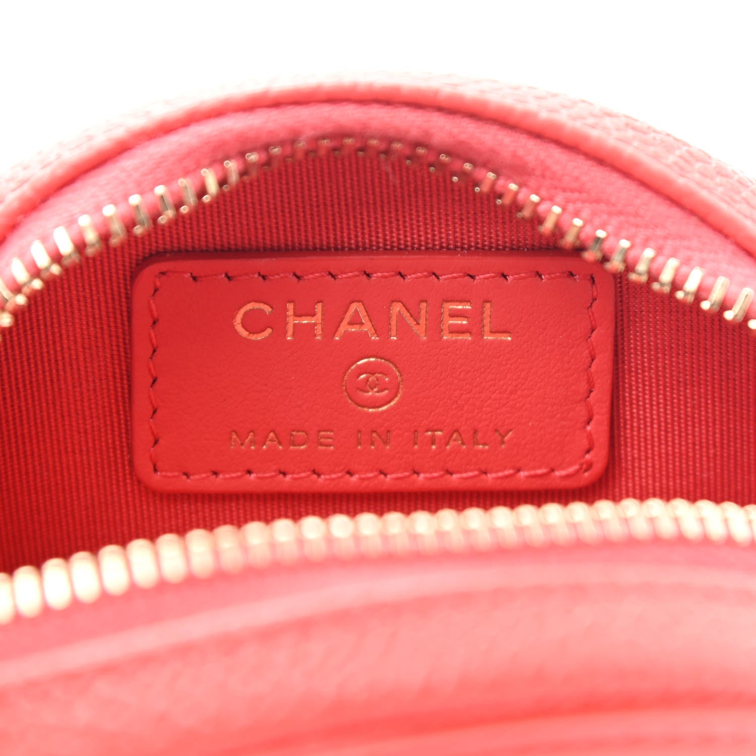 Chanel Caviar Quilted Filigree Zip Around Classic Coin Purse Red 7 of 9