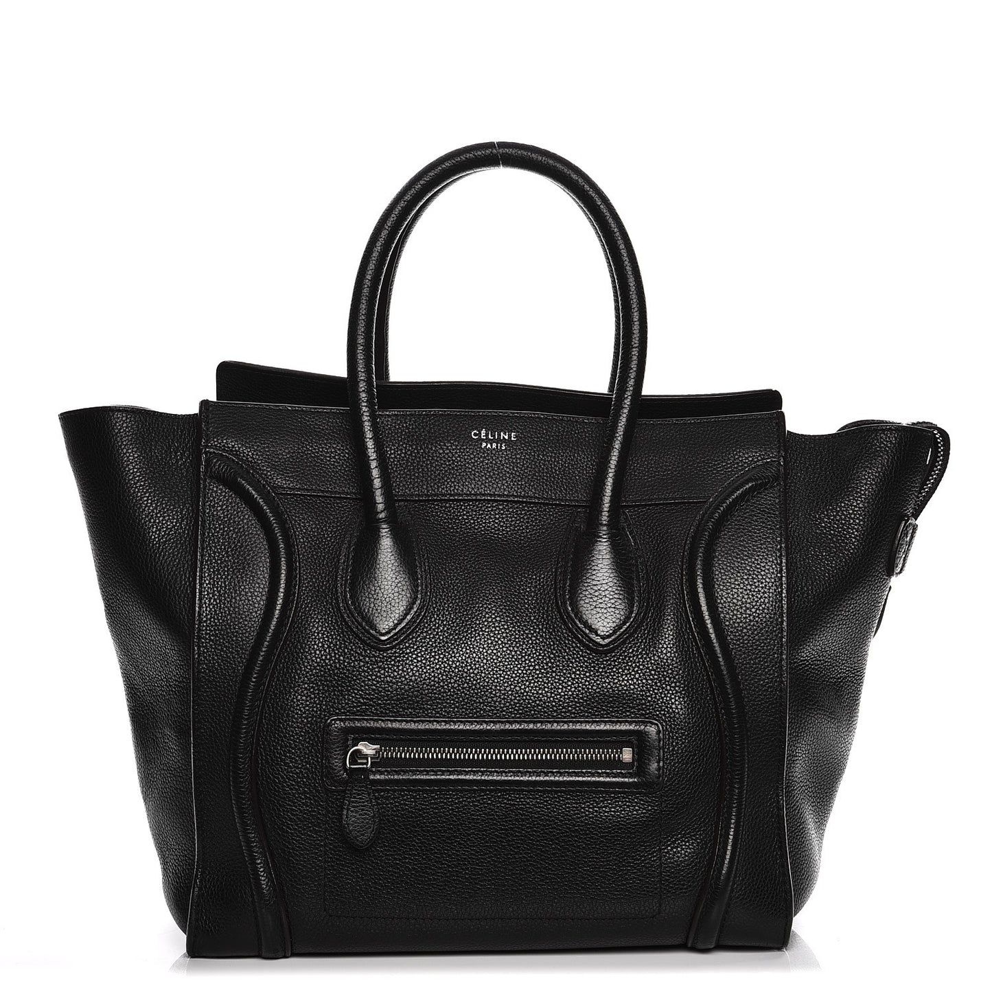 Drummed Calfskin Mini Luggage Black