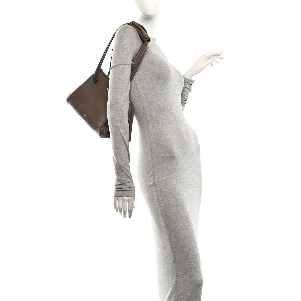 Grained Calfskin Small Madrid Bag  Taupe