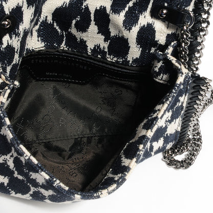 Stella McCartney Linen Leopard Falabella Crossbody Navy Grey 7 of 8