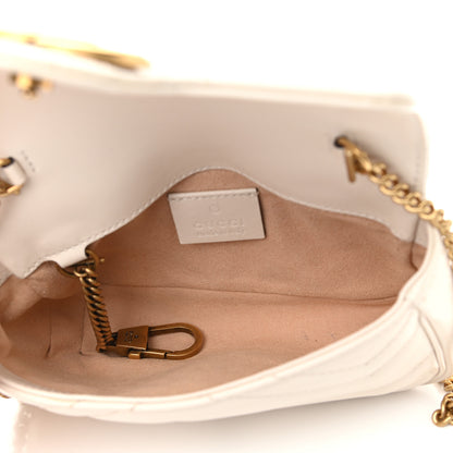 Gucci Calfskin Matelasse Super Mini GG Marmont Shoulder Bag White 5 of 11