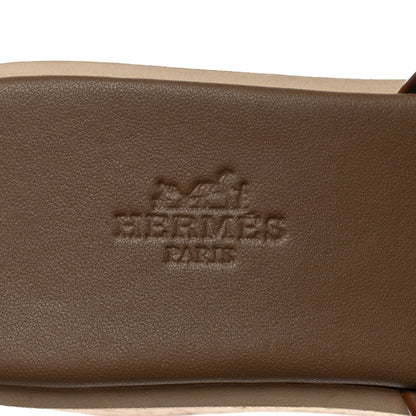 Hermes Calfskin Cork Eze 30 Sandals 36 Marron Glaise 7 of 9