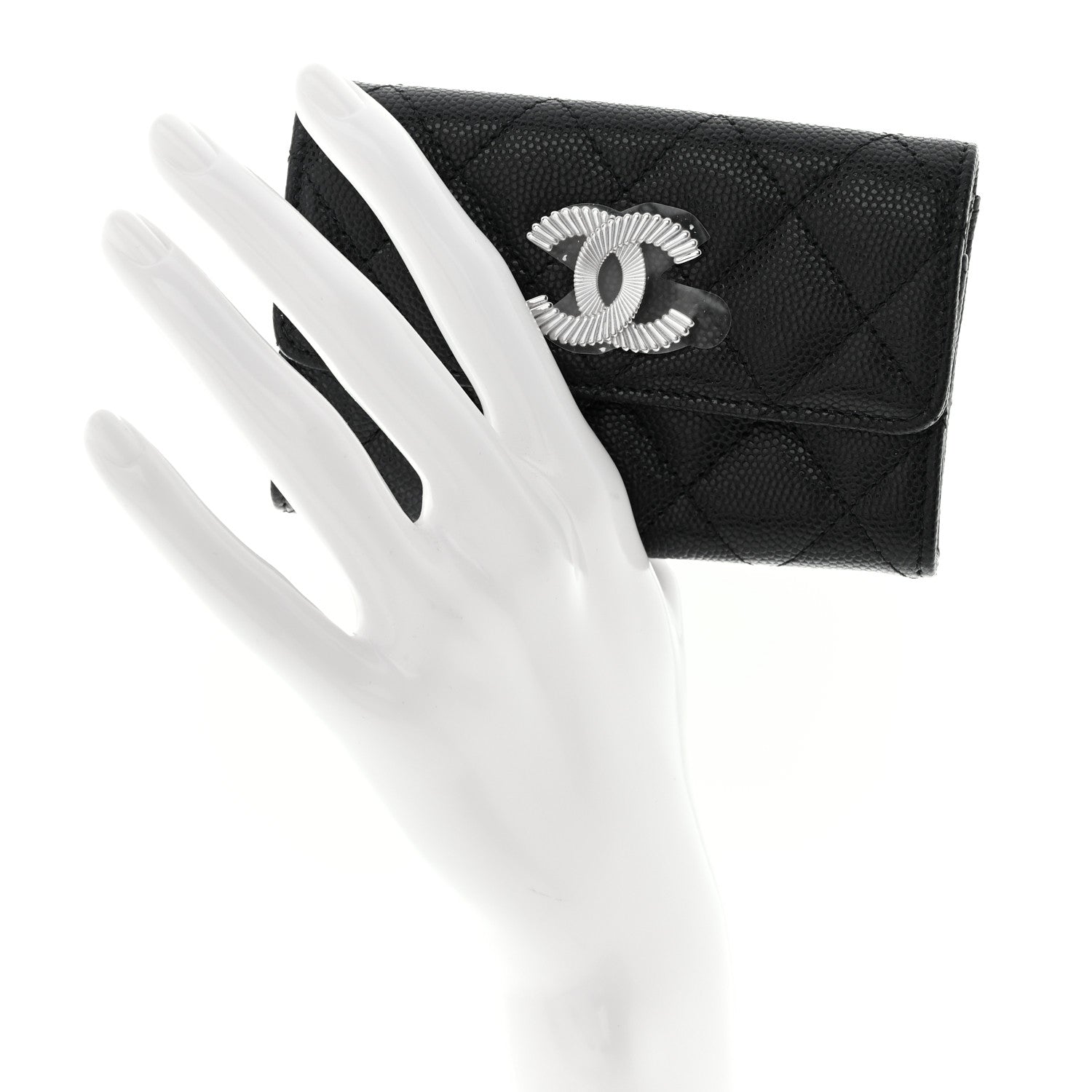 Chanel Caviar Quilted CC Flap Card Holder Black 2 of 9