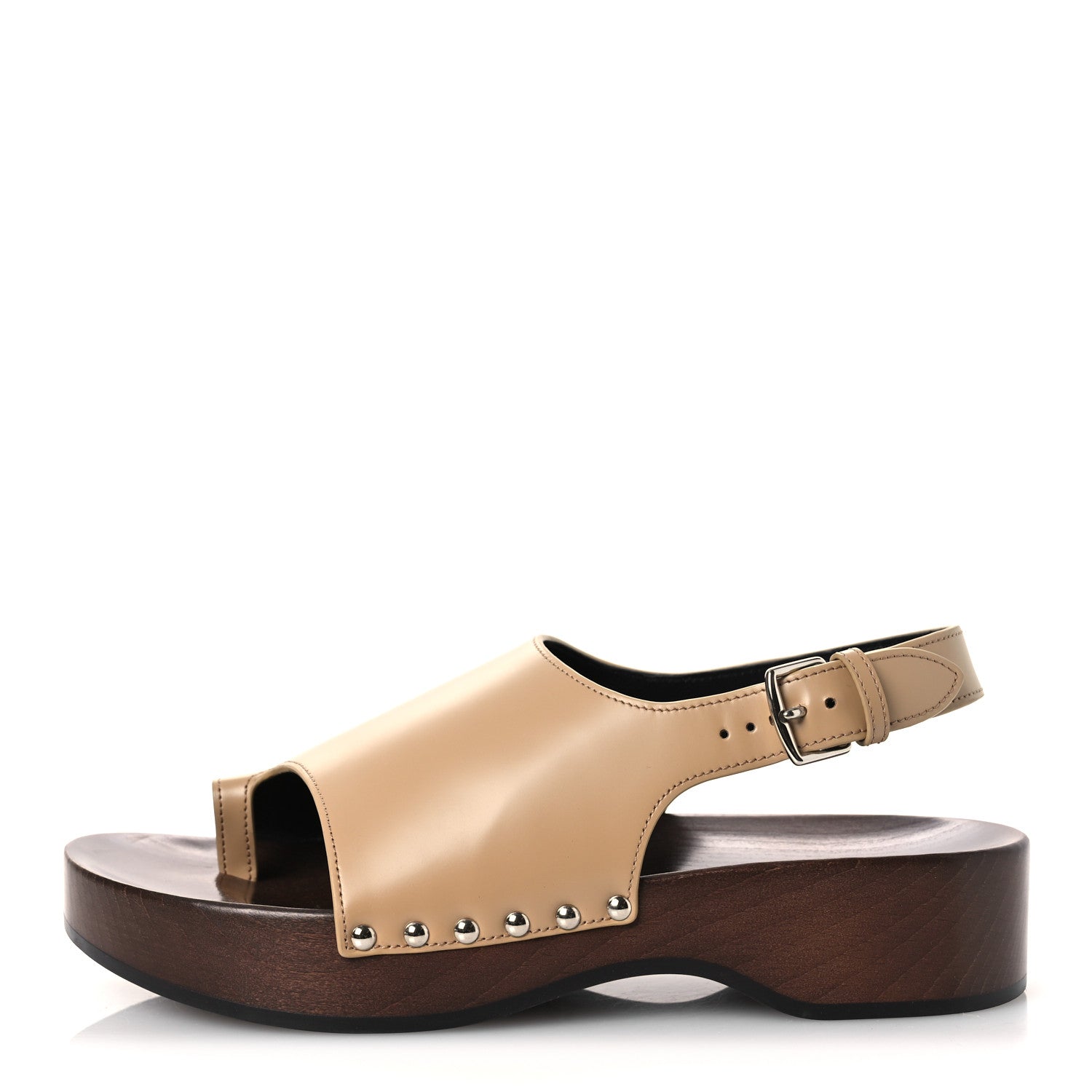 Hermes Glazed Calfskin Womens Klay Clog 40 Beige Naturel 1 of 11