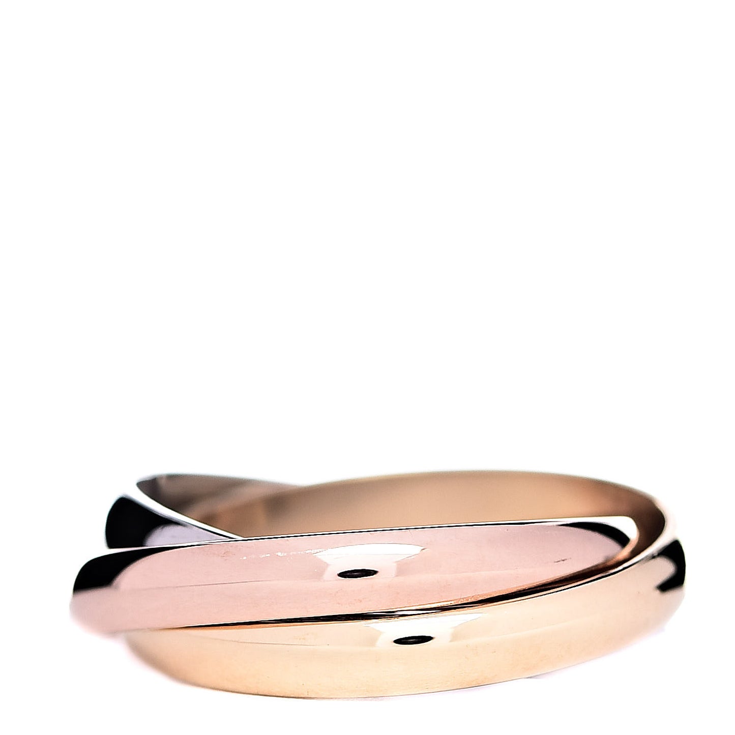 18K Pink Yellow White Gold Small Trinity Ring 50 5.25