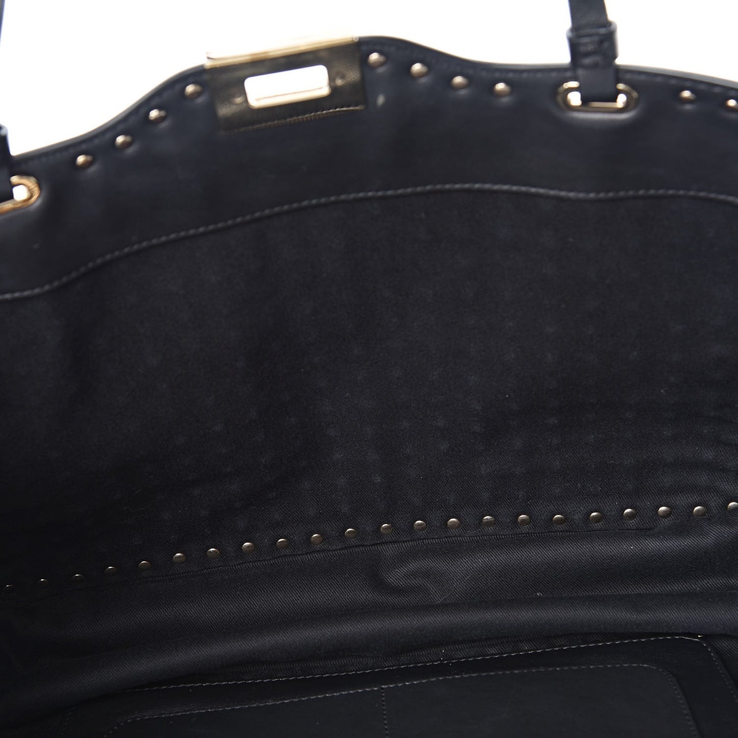 Vitello Medium Rockstud All Over Tote Black