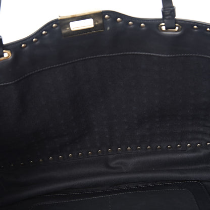 Valentino Garavani Vitello Medium Rockstud All Over Tote Black 8 of 11