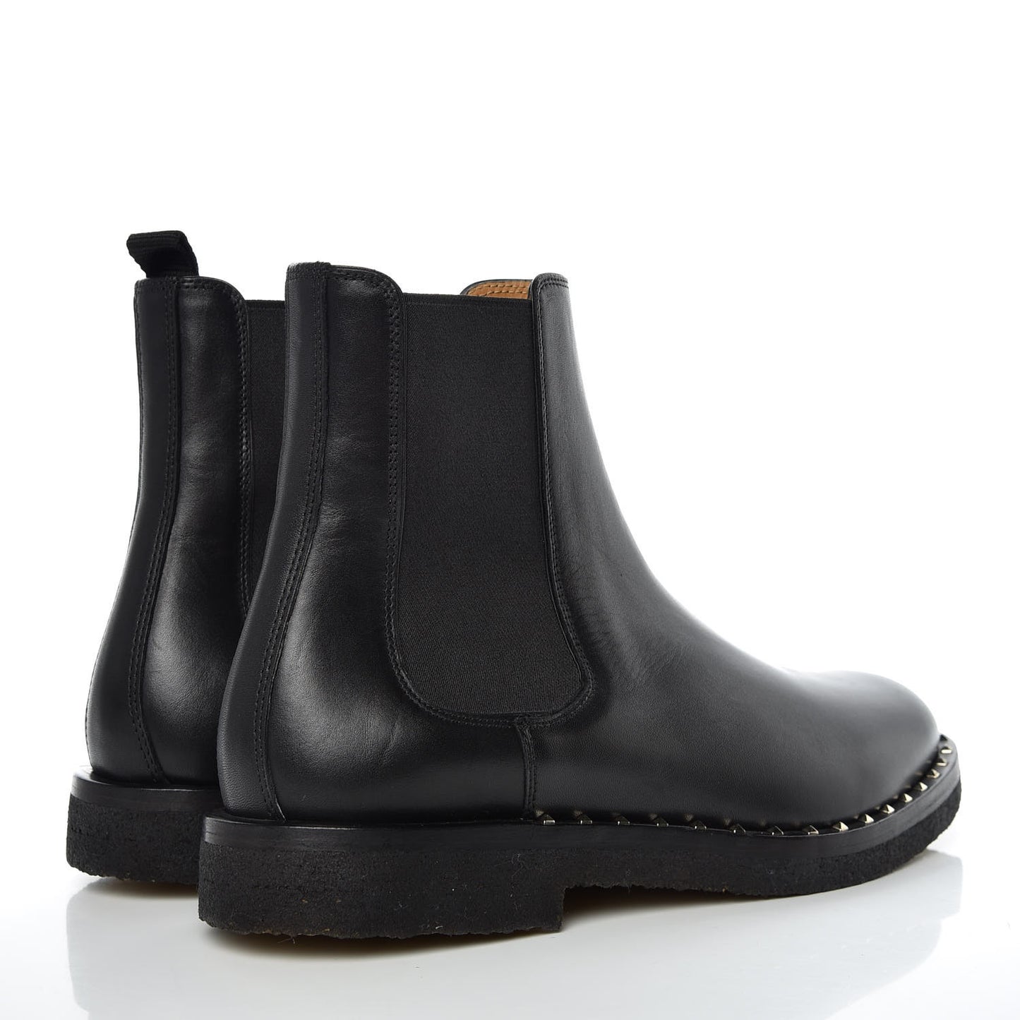 Calfskin Soul Rockstud Beatle Chelsea Ankle Boots 41 Black
