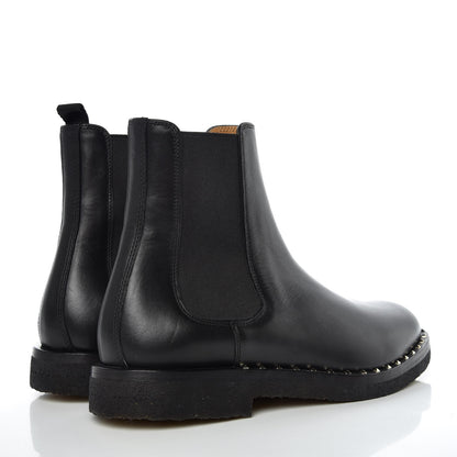 Valentino Garavani Calfskin Soul Rockstud Beatle Chelsea Ankle Boots 41 Black 4 of 10