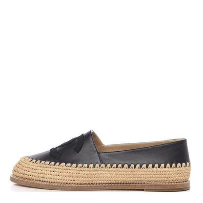 Chanel Lambskin Grosgrain CC Espadrilles 39 Black 1 of 10