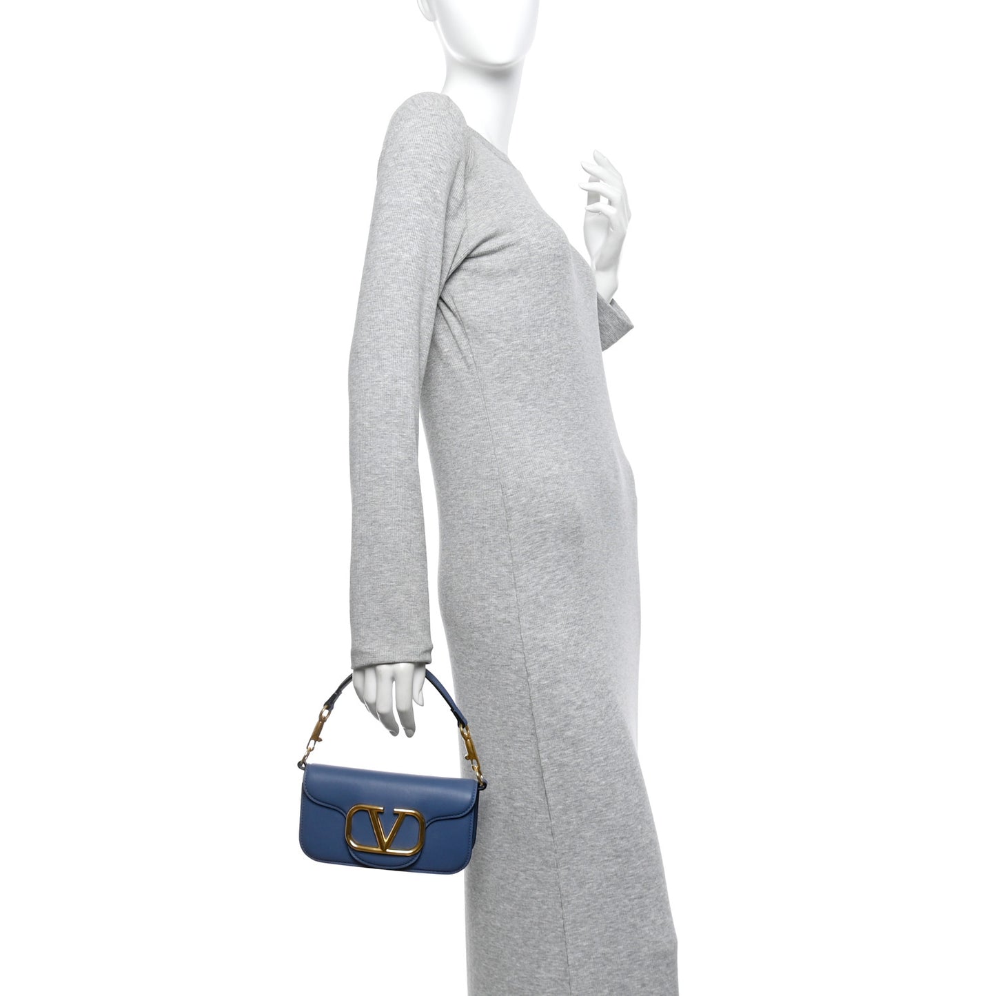 Calfskin Vlogo Small Loco Shoulder Bag Blue