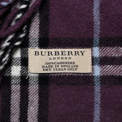 Burberry Cashmere Check Happy Fringe Scarf Purple 4 of 4