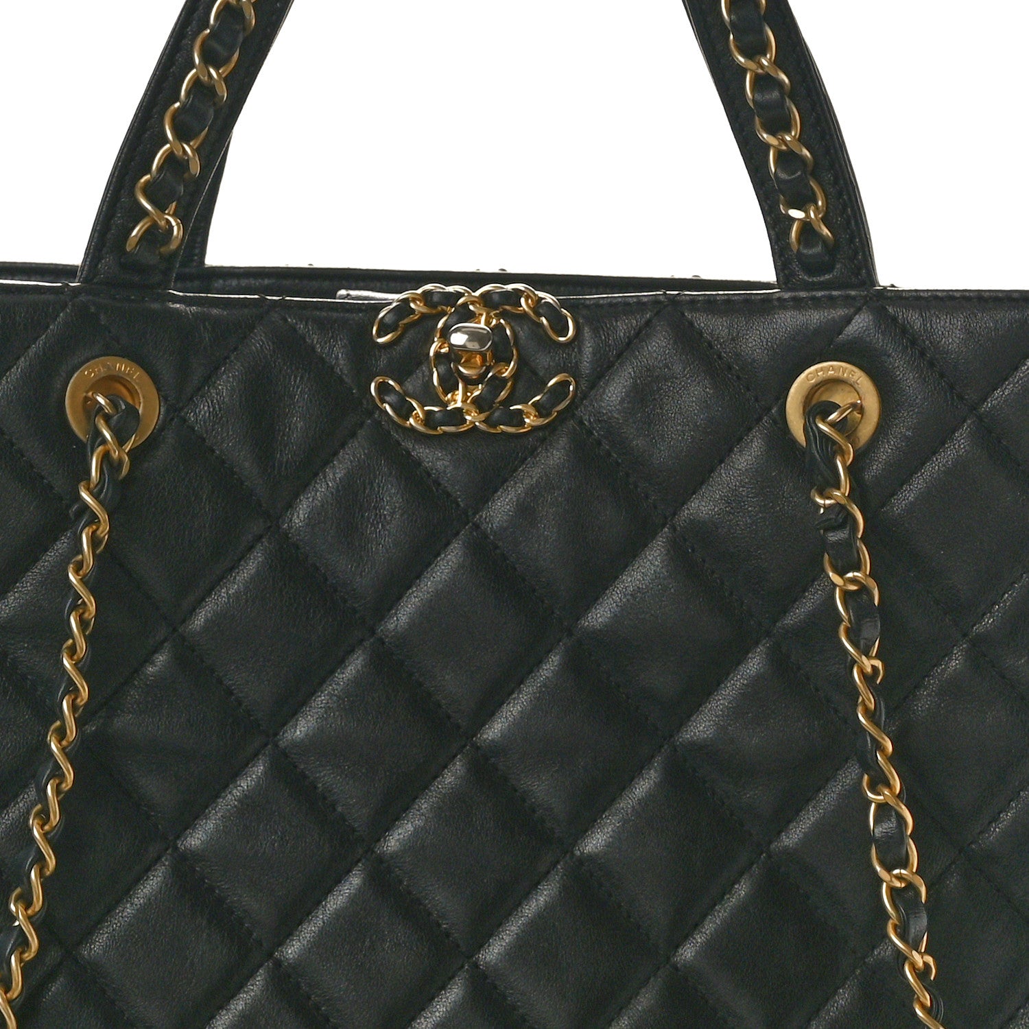 Chanel Lambskin Quilted Large Chanel 19 Shopping Tote Black 7 of 9