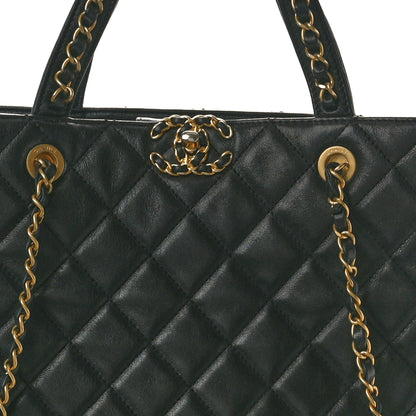 Chanel Lambskin Quilted Large Chanel 19 Shopping Tote Black 7 of 9