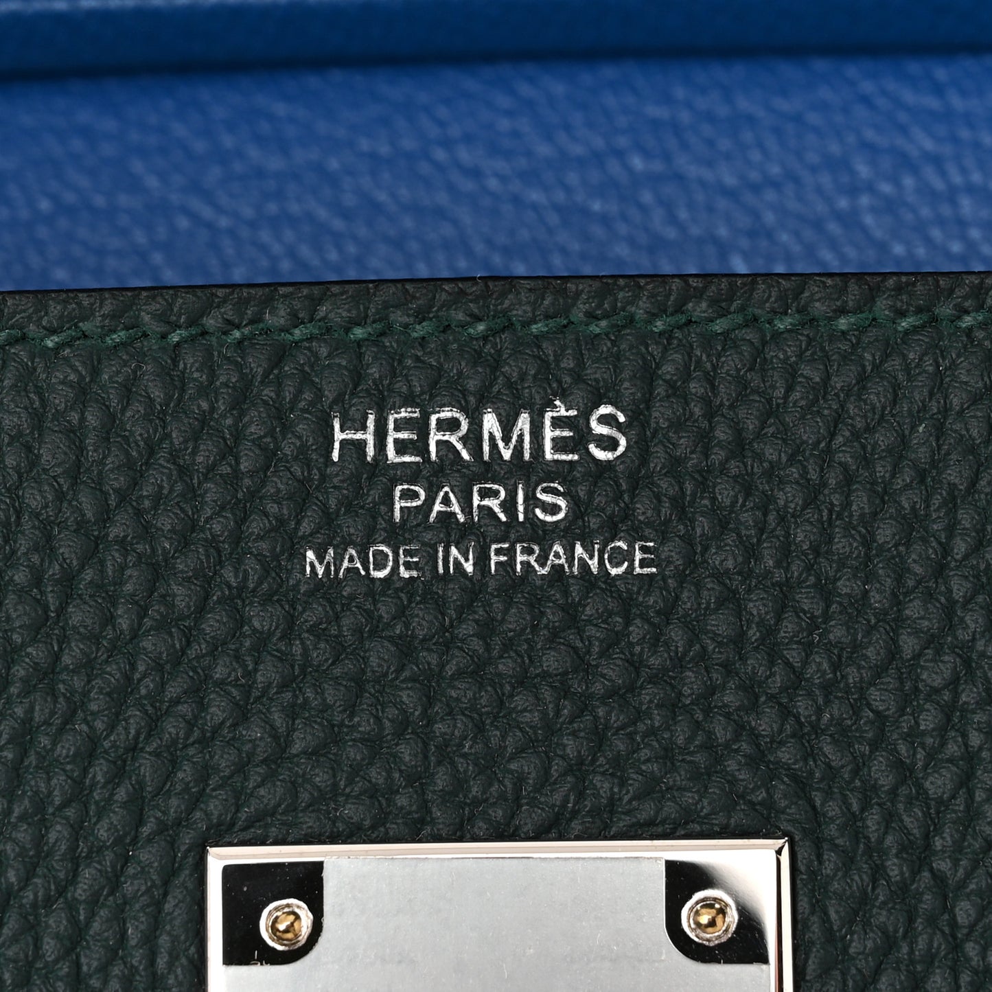 Togo Swift Officier Birkin 30 Vert Cypress Bleu Zellige