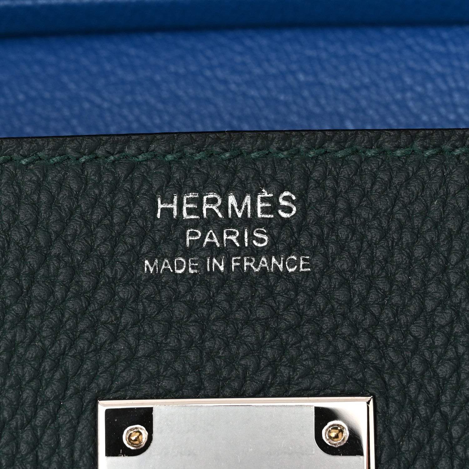 Hermes Togo Swift Officier Birkin 30 Vert Cypress Bleu Zellige 6 of 11