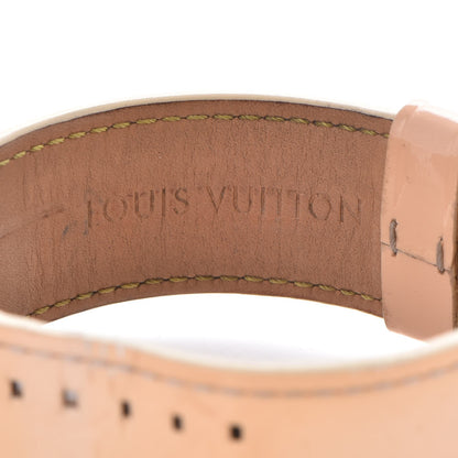 Louis Vuitton Stainless Steel Vernis Pink Mother of Pearl 28mm Tambour Quartz Watch 8 of 11
