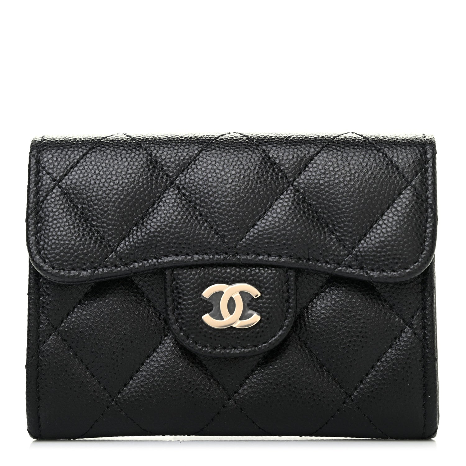 Chanel Caviar Quilted Flap Card Holder Wallet Black 1 of 6
