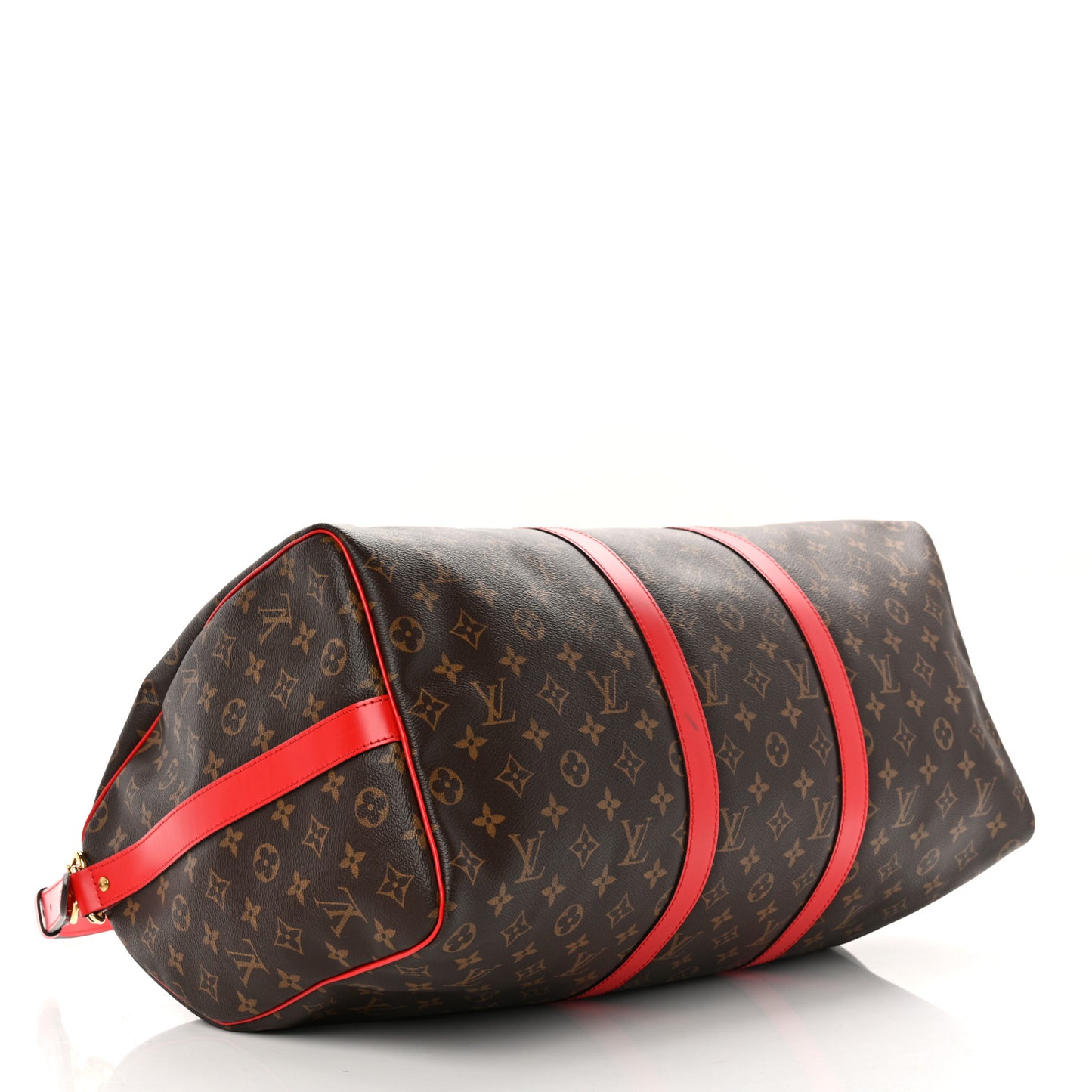 Calfskin Monogram Keepall Bandouliere 50 Coquelicot
