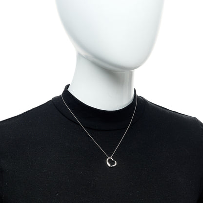 Tiffany Platinum 16mm Elsa Peretti Open Heart Pendant Necklace 2 of 5