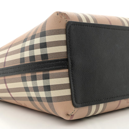Burberry Grainy Calfskin Haymarket Check Medium Reversible Tote Black 14 of 16
