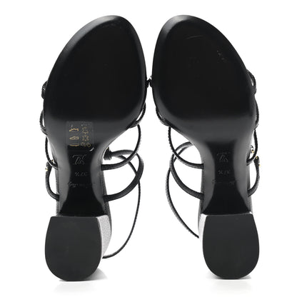 Louis Vuitton Calfskin Roma Sandals 37.5 Black 5 of 8