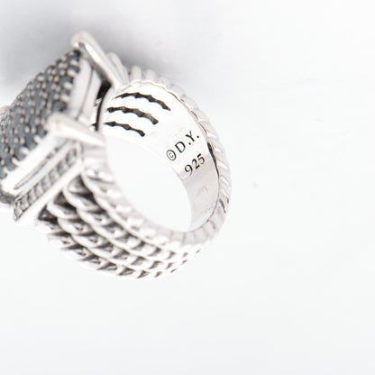 David Yurman Sterling Silver Black Diamond Pave Diamond 16mm Wheaton Ring 47 4 4 of 5
