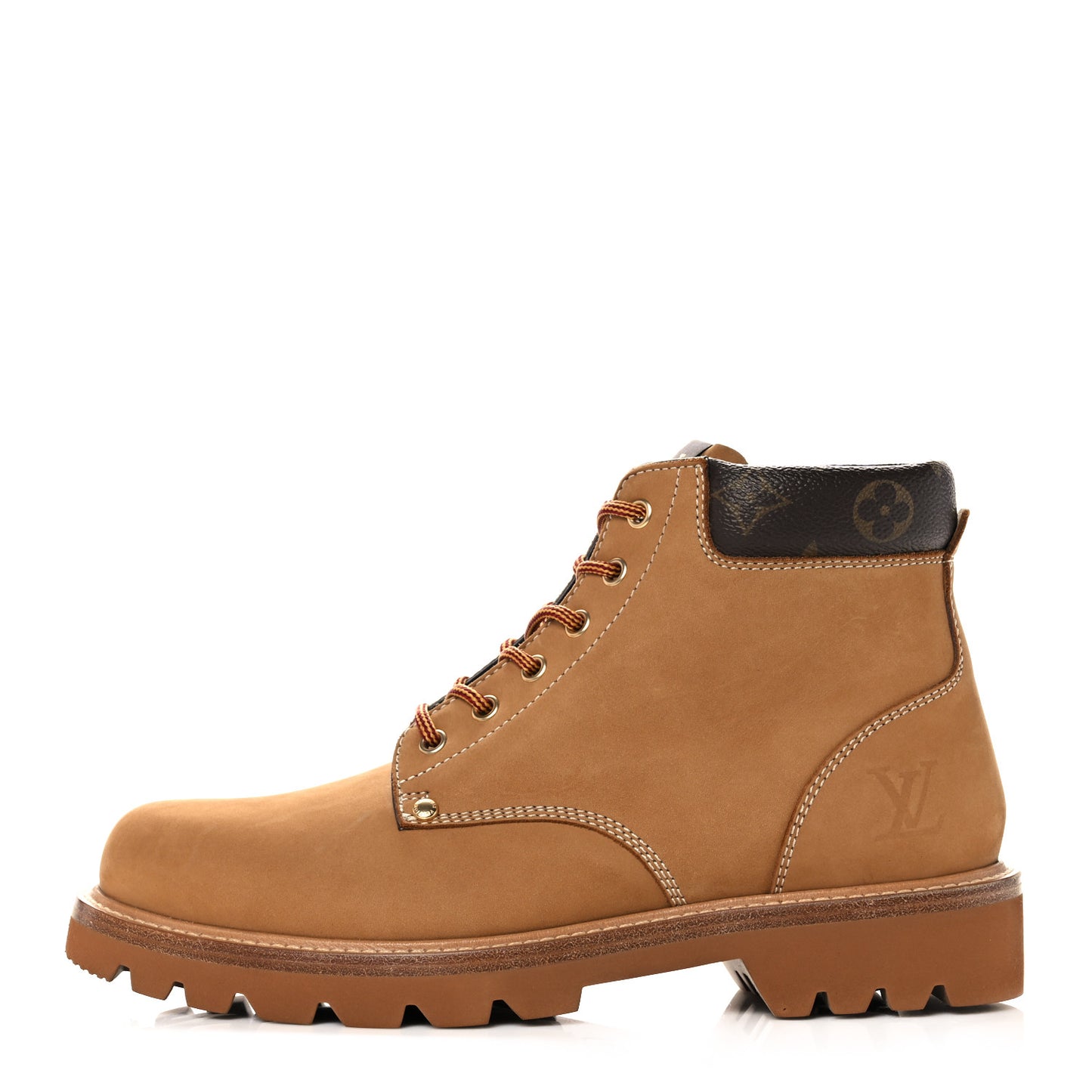Nubuck Calfskin Monogram Oberkampf Ankle Boots 7.5 Beige