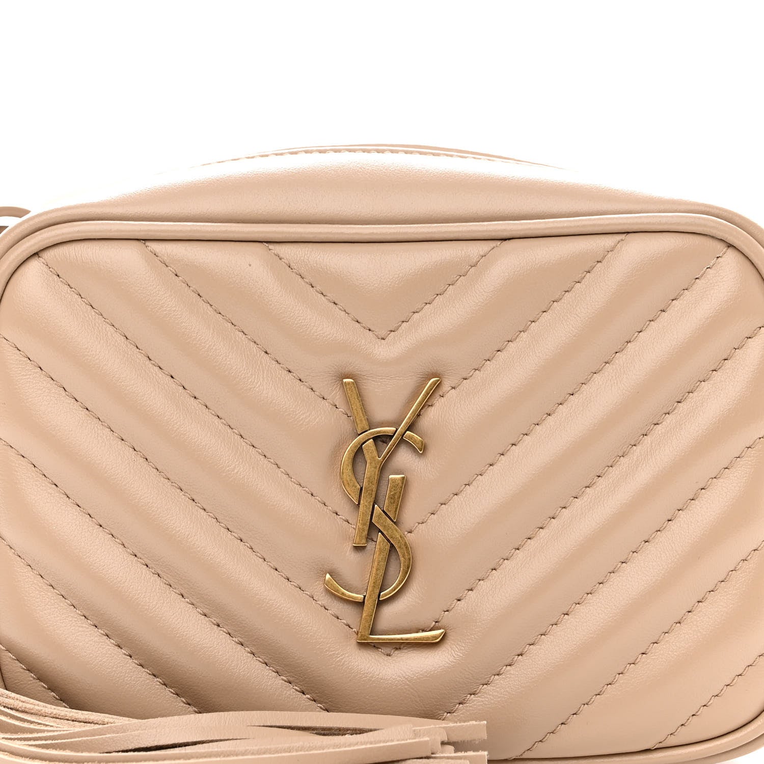 Saint Laurent Calfskin Matelasse Monogram Lou Belt Bag Dark Beige 7 of 9