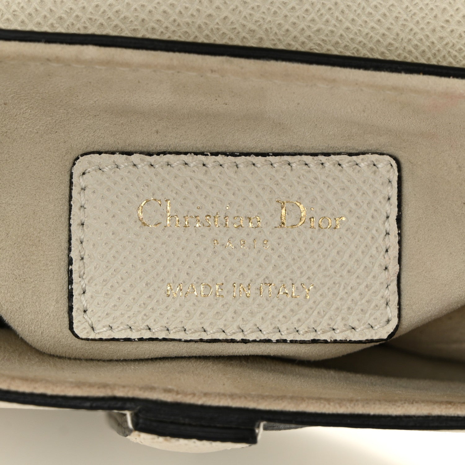 Christian Dior Grained Calfskin Mini Saddle Bag White 6 of 12